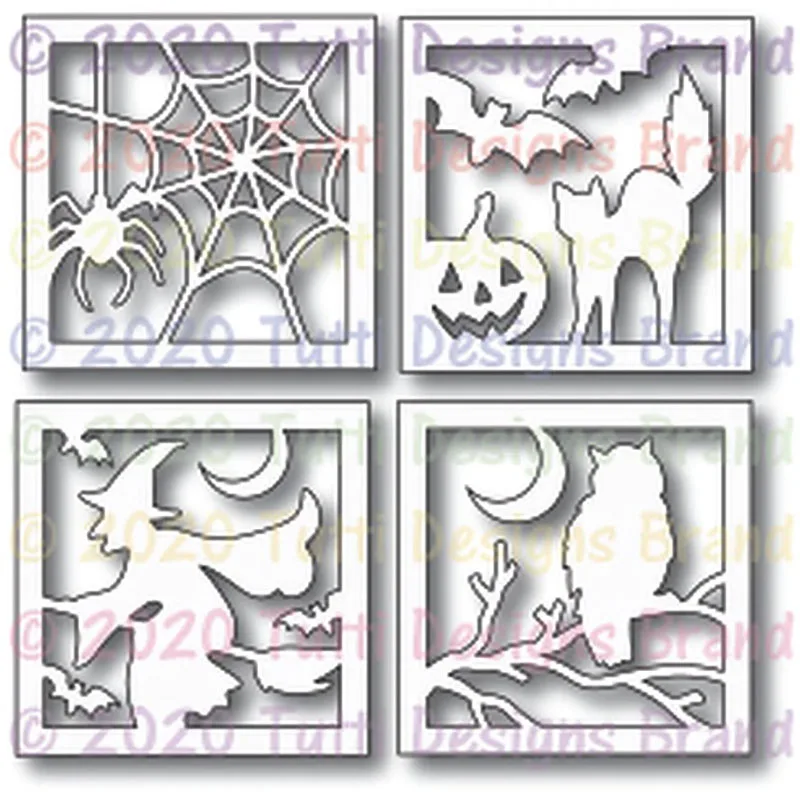 Жуткий Windows 2021 металлический Трафаретный вырубной Штамп для DIY Скрапбукинг и