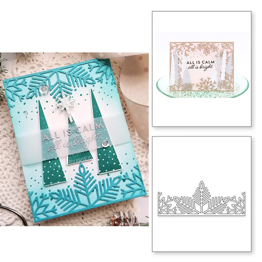 Великолепные снежинки границы металла Вырубные штампы DIY Фотоальбом Металл