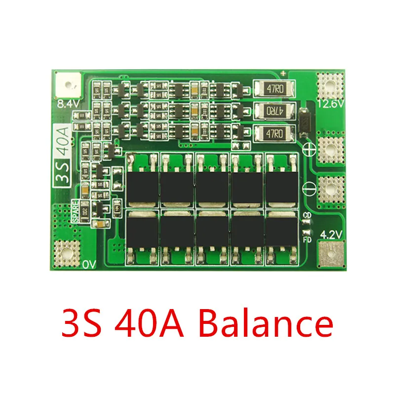 3S 40A литий ионная батарея зарядное устройство Lipo ячеечный модуль PCB плата защиты