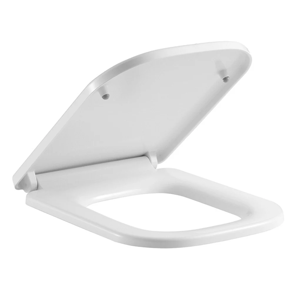 Универсальное роскошное квадратное сиденье для унитаза сверхмощное Белое