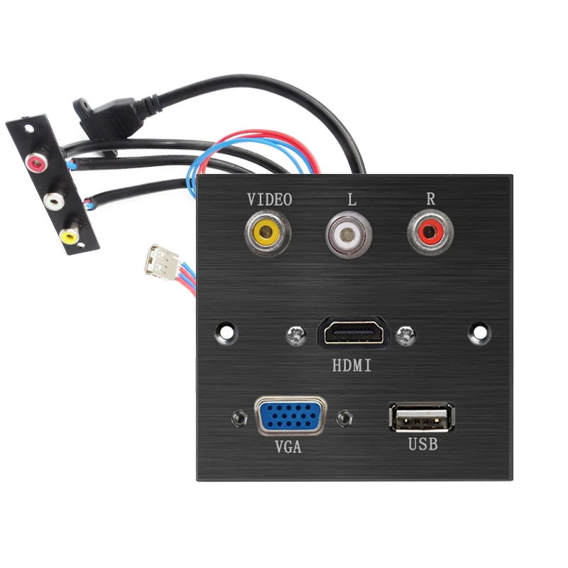 Панель гнезда из алюминиевого сплава совместимая с HDMI VGA USB видеоразъем R L-порт