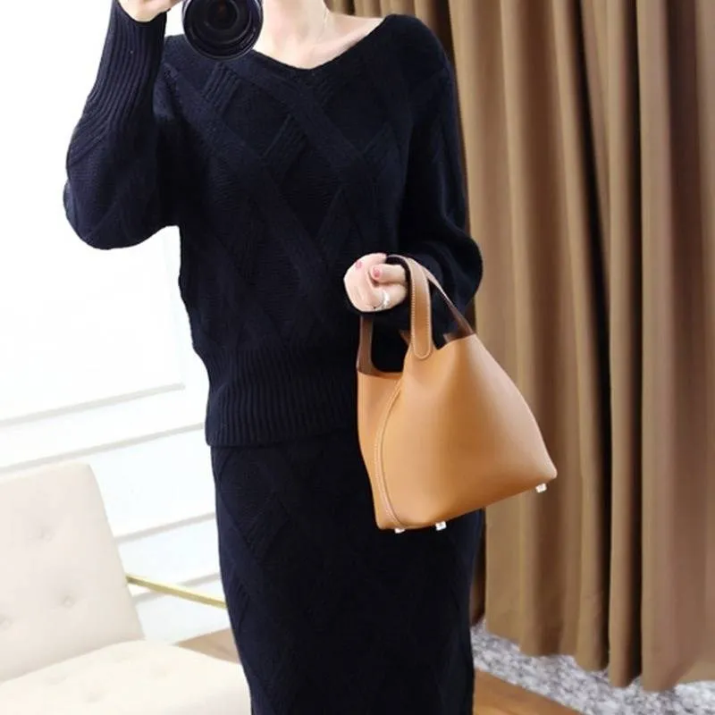 Женский свитер из чистого кашемира толстый с V-образным вырезом пуловер вязаная