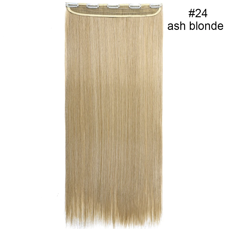 ash blonde SNOILITE осень до талии 46-76 см Длинные клип в один кусок волос для наращивания Натуральные Прямые толстые синтетические волосы для женщин - Цвет: ash blonde