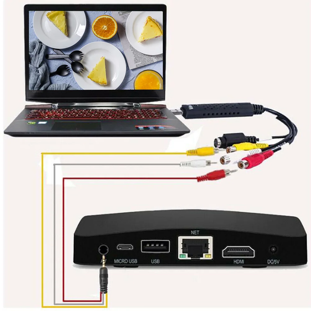 USB 2 0 аудио телевидение Видео VHS к ПК DVD видеомагнитофон конвертер легко