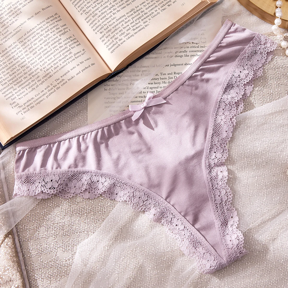 

Amazing Lady Fashion Thong Bandage Design See-Through Sexy Panty For Women Low-Rise Waist Seamless Ultrathin Lingerie Underpants