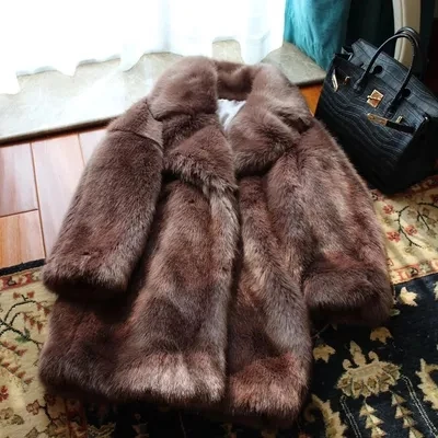 

Top Style High-end New Fashion Women Faux Fur Coat 18S12 high quality