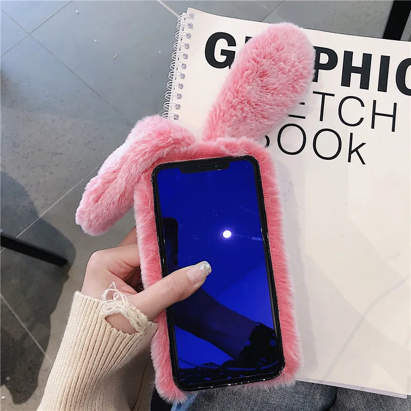 Чехлы из кроличьего меха для Huawei P10 P20 Lite Pro Nova 3i 3e 3 2s 2Plus Mate 9 10 Honor пушистый чехол с