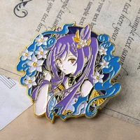 deluxe genshin impact pin xiao venti ganyu keqing cosplay badges anime metal brooches charm pins