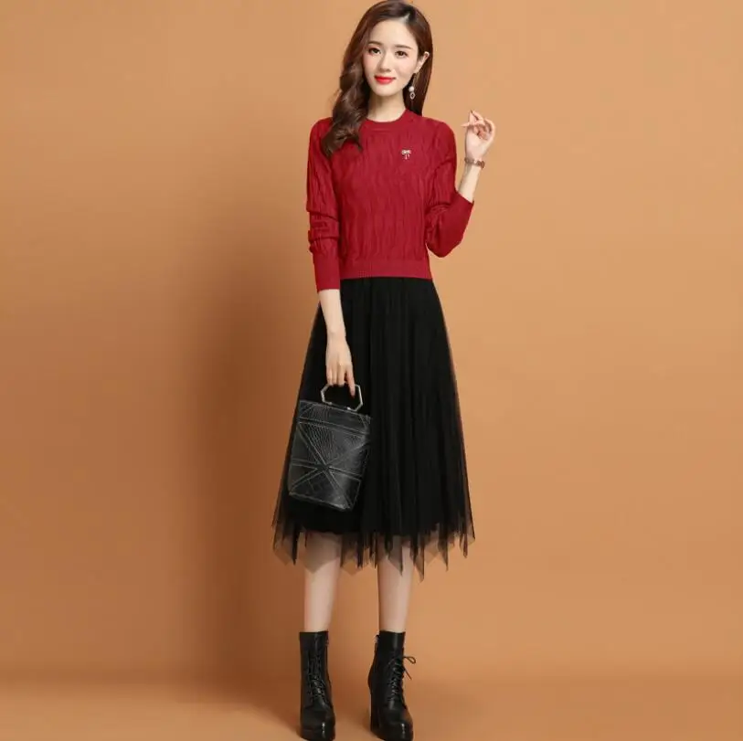 

Free Shipping Women Jersey Dress Spring And Autumn Fashion Patchwork Colour Long Sleeve Beautiful Famal Dresses.