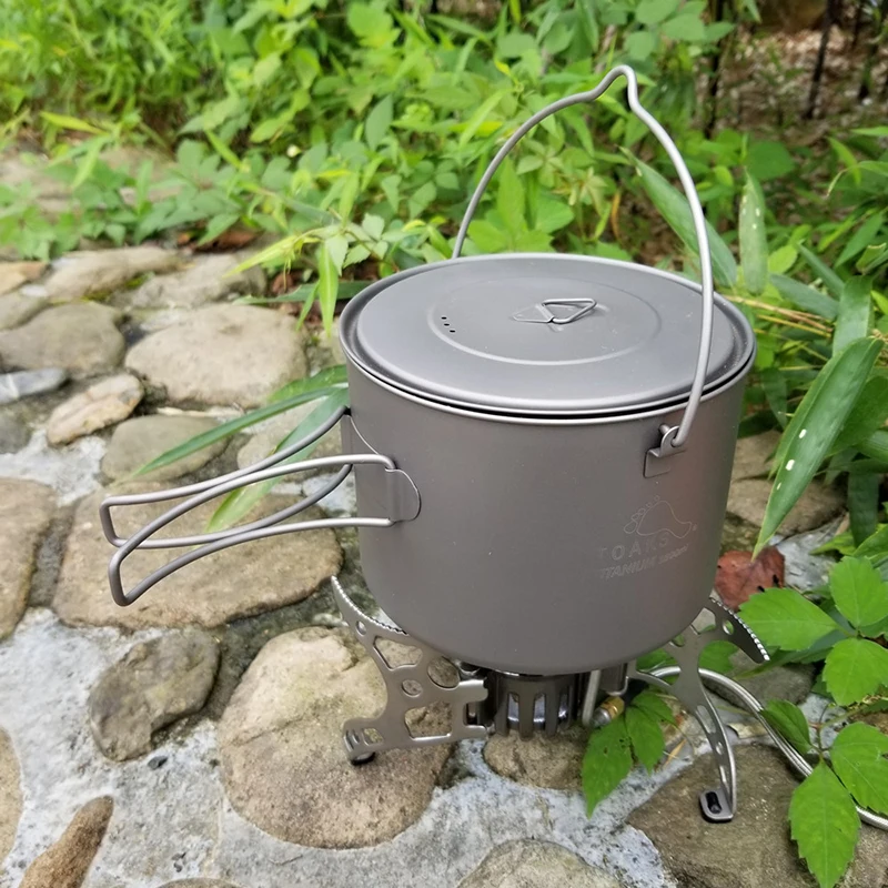 値段 1.6Lチタンぶら下げと保釈ハンドルと蓋キャンプ調理器具ポットアウトドアキャンプピクニック調理POT-1600-BH