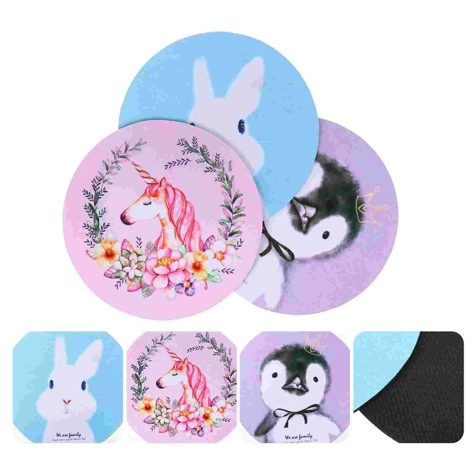 

3Pcs Cartoon Animal Rabbit Gaming Pad Mats for Home Office Computer
