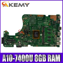 Akemy For Asus X555Q A555Q X555QG X555QA x555bp x555b Laotop Mainboard X555QA Motherboard with A10-7400U 8GB RAM