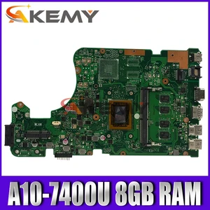 akemy for asus x555q a555q x555qg x555qa x555bp x555b laotop mainboard x555qa motherboard with a10 7400u 8gb ram free global shipping