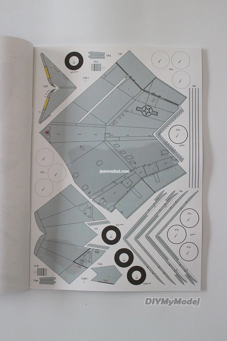 F-15c Eagle 1:33, caza halinski, modelo de papel genuino, KIT de modelos de papel artesanal, rompecabezas de juguete hecho a mano, accesorios de pel&iacute;culas de regalo-2