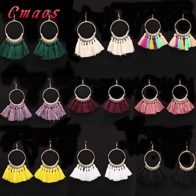 Женские длинные серьги ручной работы в стиле бохо эффектные Серьги кисточки