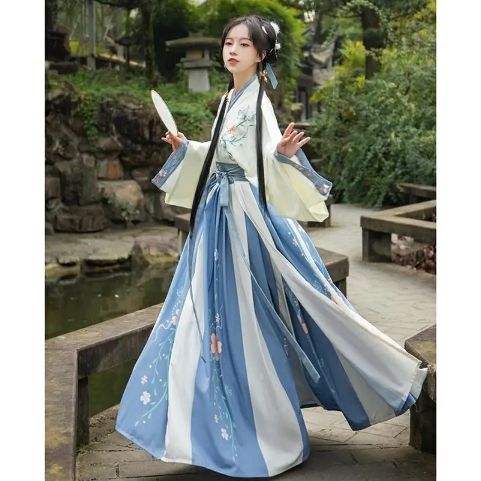 

Original Hanfu Women's Clothing Chinese Traditional Hanfu Ancient Costume Waist Skirt Three Pieces Set Cosplay Super Fairy Girl