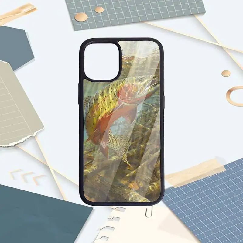 

Carp Fishing Painting style high quality Phone Case PC For iPhone 11 12 pro XS MAX 8 7 6 6S Plus X 5S SE 2020 XR