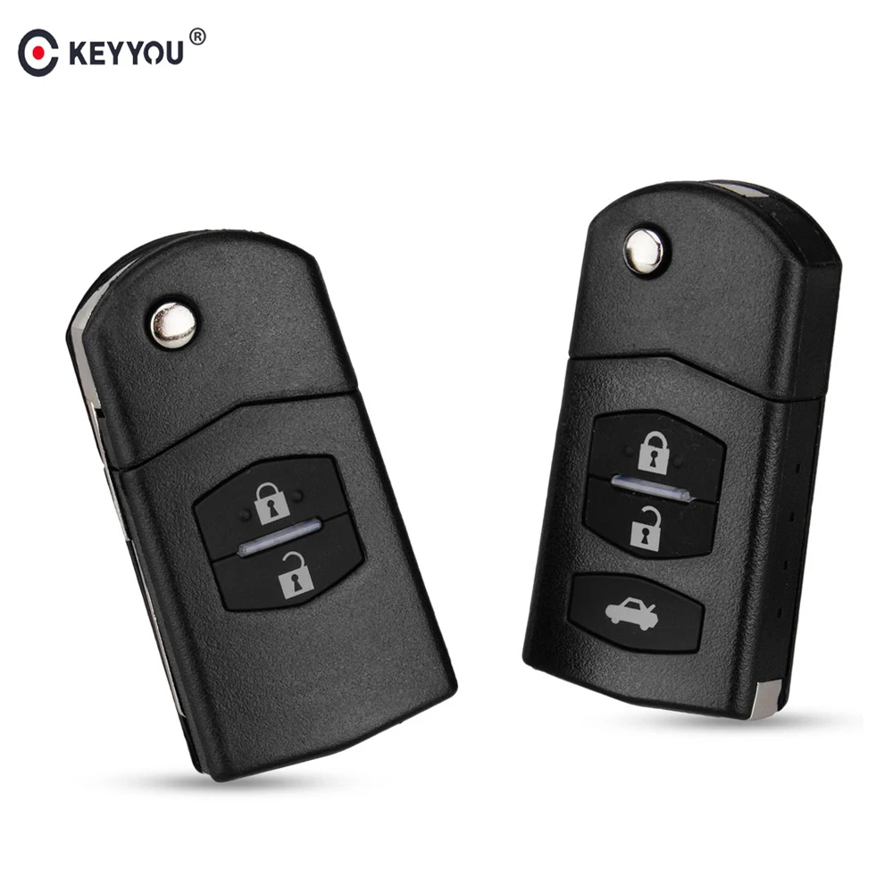 KEYYOU 2/3 кнопки дистанционный ключ заготовка чехол складной откидная оболочка ключа дистанционного управления чехол Брелок PAD для MAZDA 2 3 5 6 RX8 MX5 2B