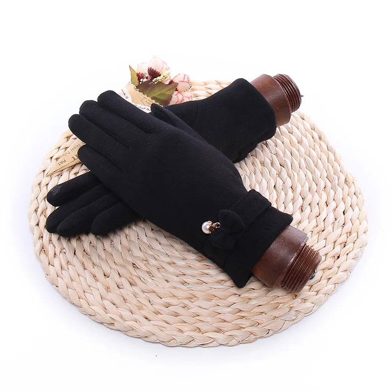 

MYALICE Winter Women Men Keep warm Split finger Gloves Touch screen Plus Velvet Elastic Warm Hand Outdoor travel Motorcycle