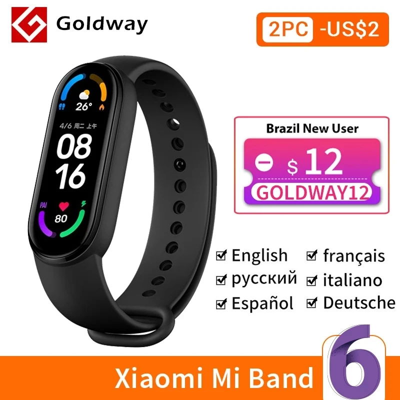 

Xiaomi Mi Band 6 Smart Bracelet 5 Color AMOLED Screen Miband 6 Blood Oxygen Fitness Traker Bluetooth Waterproof Smart Band