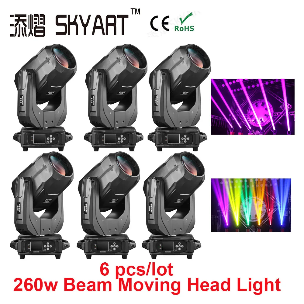6 шт./лот Lyre 260 Вт Луч 10r светодиодный прожектор с движущейся головкой DMX