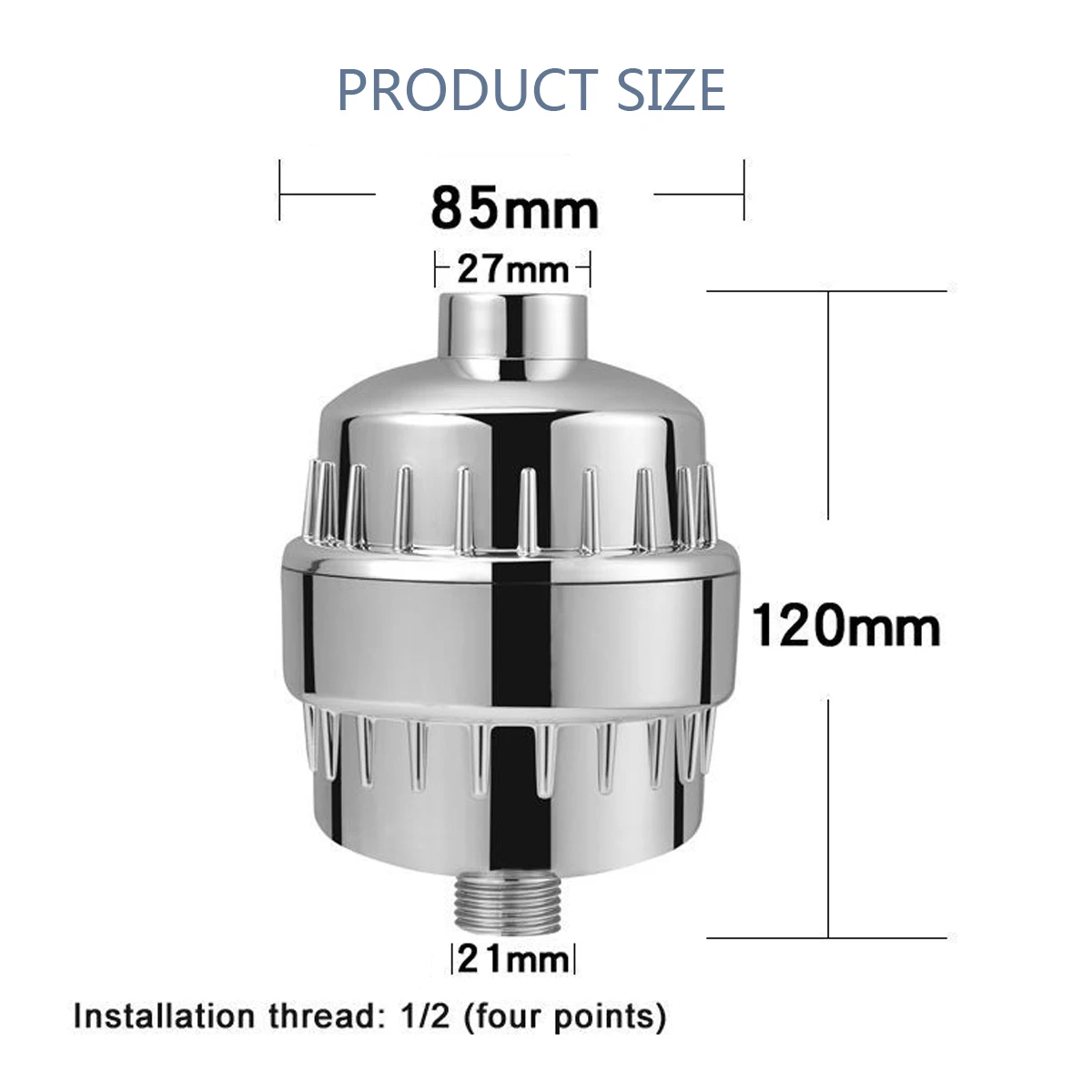 

15 Stage Bath Water Purifier Bathroom Shower Filter 1/2'' Universal Water Treatment Health Softener Chlorine Removal High Output