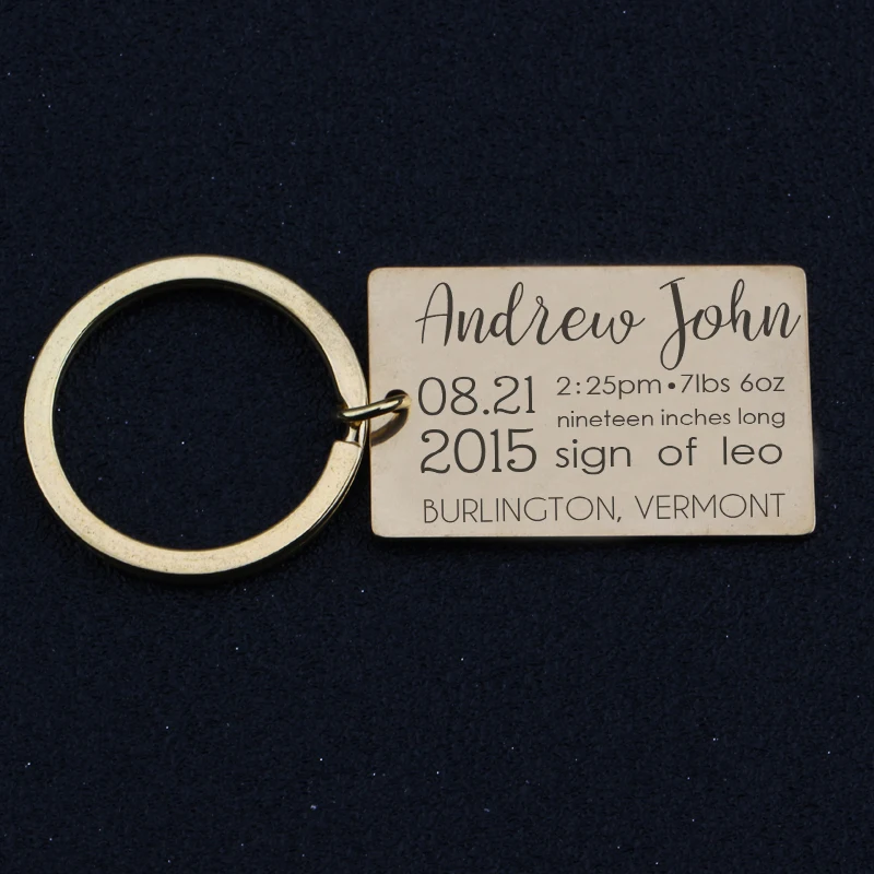 Детские статистику рождения брелок для пап Новый папа подарок новорожденному