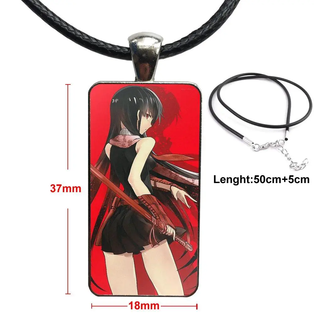 Akame Ga Kill Anime Zerochan For Lovers Girl Friend Best Gift Glass Pendant Necklace Handmade Half Rectangle | Украшения и