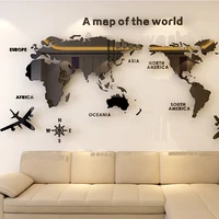 fashion cool world map acrylic 3d wall sticker for living room bedroom office decor wall sticker home decor house decoration