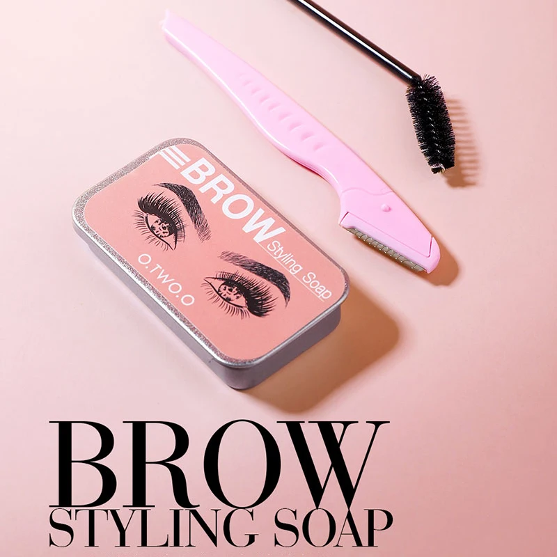 Eyebrow Styling Gel Wax With Trimmer Kit Brows Shaping Soap Long Lasting Easy to Wear Creat Fluffy Feathery Eyebrow TSLM1