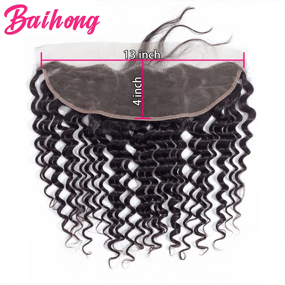 Фронтальная застежка на сетке с глубокой волной только 13x4 бразильские волосы