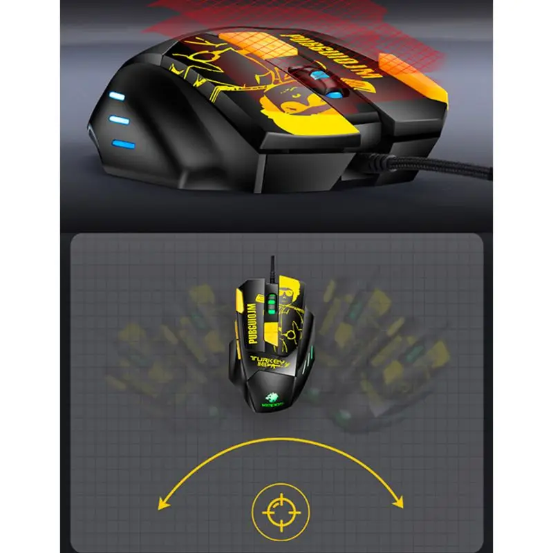 

Wired Programmable Gaming Mouse RGB LED 6 Gear DPI Adjustable Optical Mouse Wired