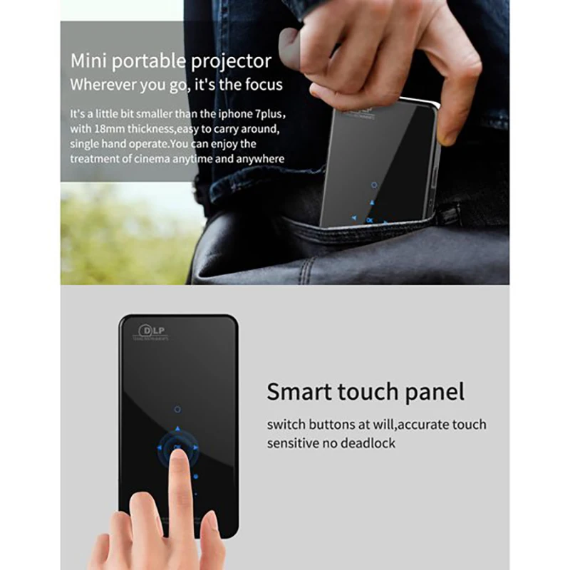 

X2 Mini Projector, Home Office Portable 2 + 16G HD Android Phone Smart Press Projector with Bracket Projection(EU Plug)