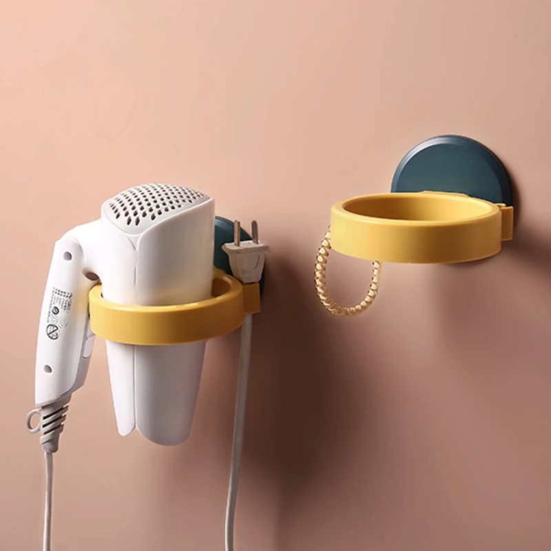 

ABS Wall-Mounted Hair Dryer Holder Bathroom Shelf Storage High Quality Hairdryer Rack Organizer For With Accessories 3 Color