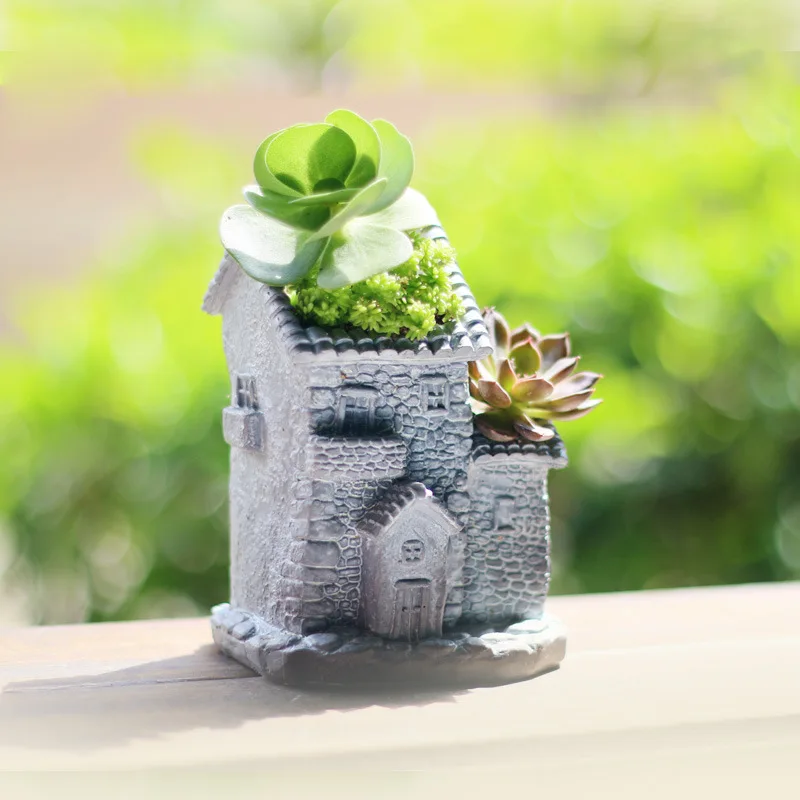 

TECHOME Resin Succulent Pot Creative Indoor Planter Fleshy Retro Flowerpot Potted Personality Bonsai Ornament Garden Pots