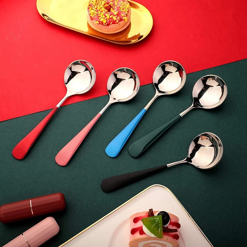 

10 шт., Бульонные ложки с круглой головкой