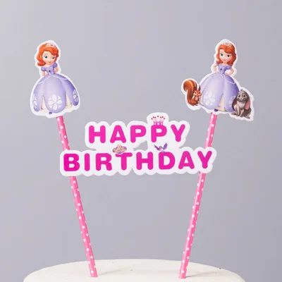 1 шт./лот замороженный Щенячий патруль принцесса торт капкейк Топпер флаг для