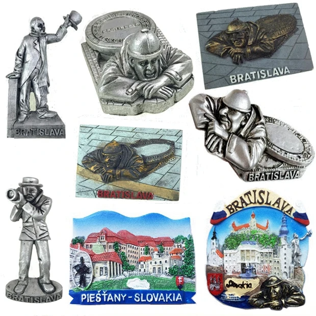 Знаменитая статуя столицы Словакии Братиславы 3D магниты на холодильник Gummi