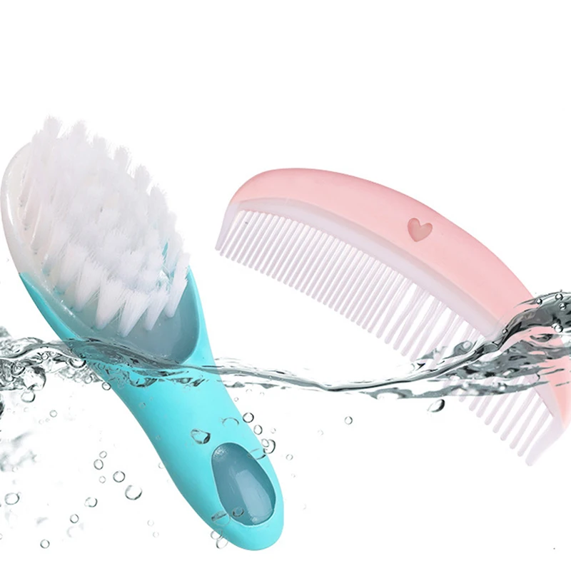 

Baby Soft Comb Brush Set With Special Soft Comb Brush For Newborn Baby Scalp And Fetal Hair Care Supplies 2pcs/set