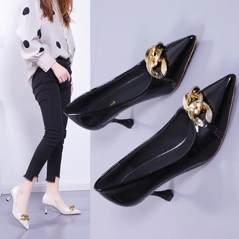 

New pointed high heels stiletto high heel shallow mouth all-match women's single shoes professional work shoes fashion all-match