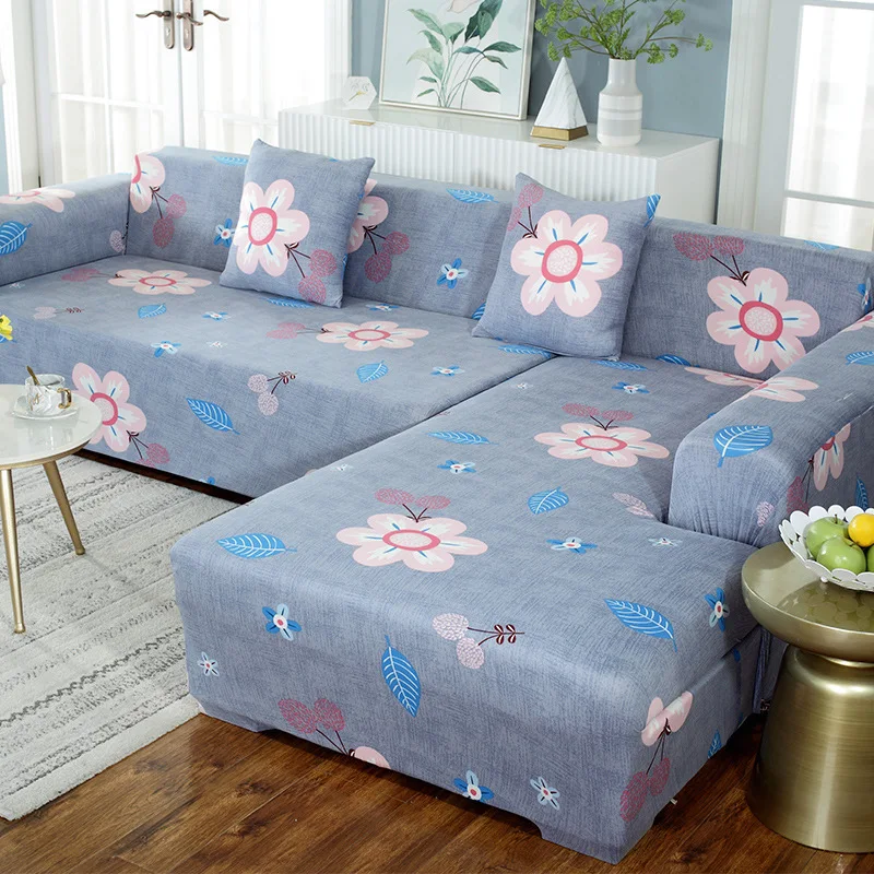 

Elastic Polyester Sofa Covers for Living Room Silver Fox Contracted Knitted Fabric Slipcovers Protector 1/2/3/4 Seater