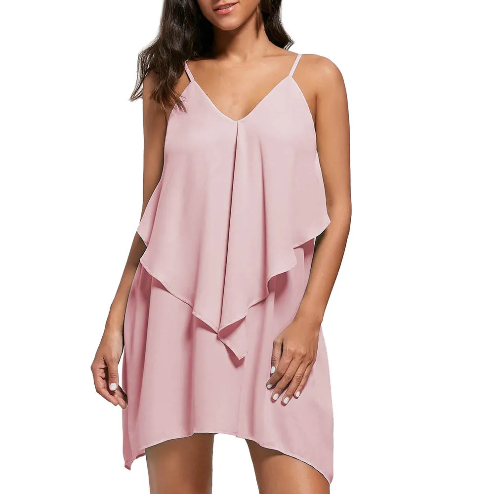 JAYCOSIN женское платье без рукавов с цветочным принтом и оборками летние платья