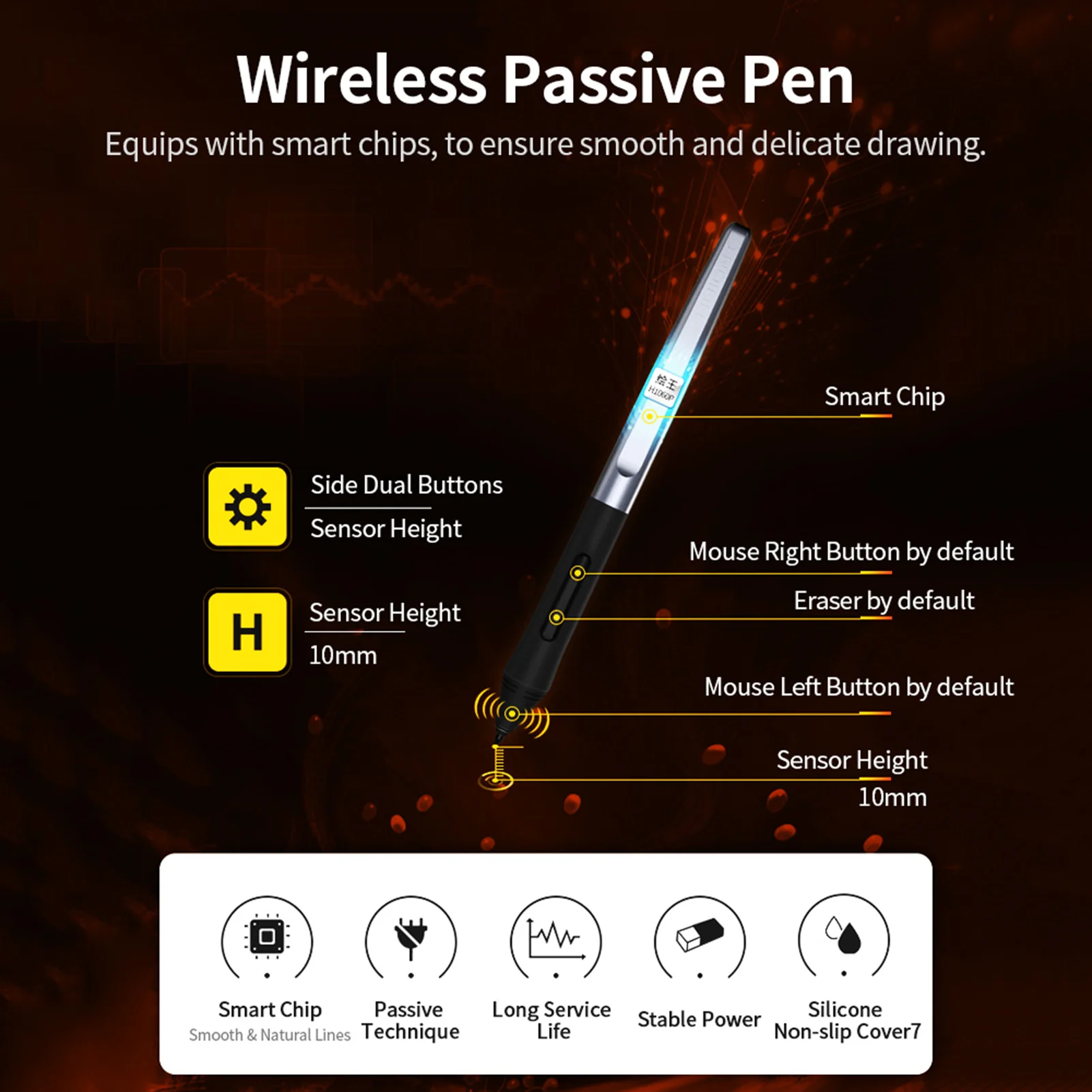Графический планшет Huion H1060P для рисования профессиональный создания рисунков и