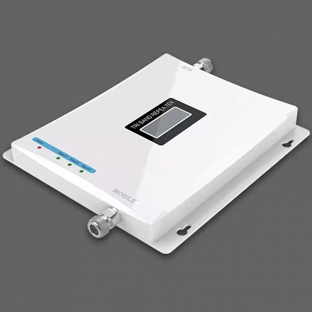 

Mobile Booster Triband Signal Amplifier 900 1800 2100 GSM Repeater Tri Band with ALC/MGC Cell Phone Signal Repeater Booster