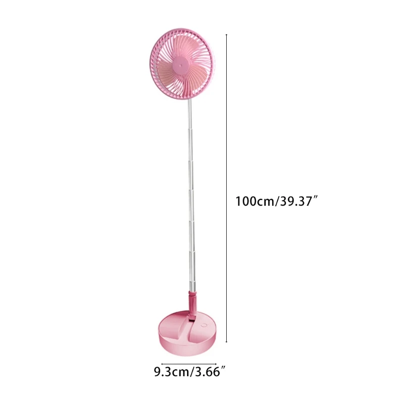 

Stand Fan Folding Portable Telescopic Floor USB Fan with 3600/7200mAh Rechargeable Battery 4 Speeds Super Quiet Small Fan