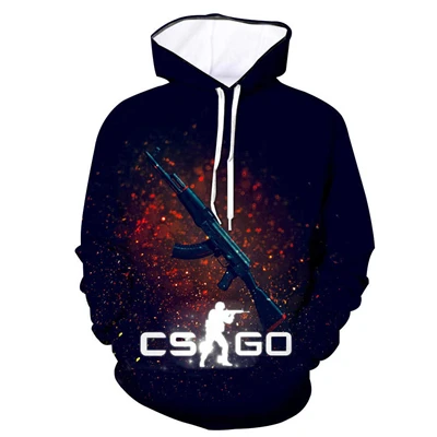 19 осень новая мужская Толстовка забавная игра CS GO 3D печать Толстовка Мужская Уличная толстовка мужская и женская хип-хоп пуловер большой размер Одежда