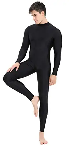 

Mens Full Body Unitard Mock Neck Spandex Lycra Zentai Suits Skin Tights Long Sleeve Unitard Bodysuit Dancewear