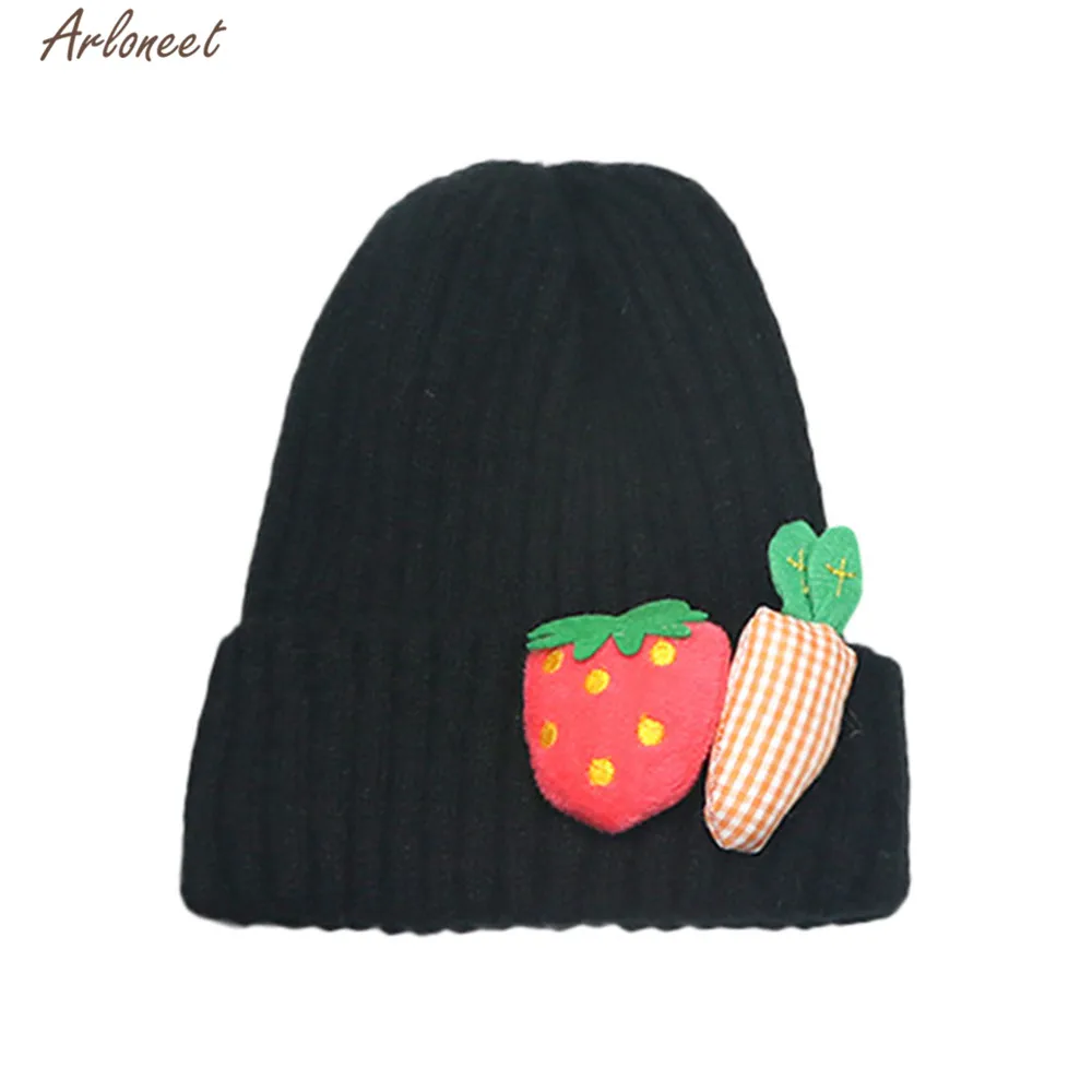 ARLONEET/детская шапка Зимняя теплая вязаная шерстяная с рисунком клубники для