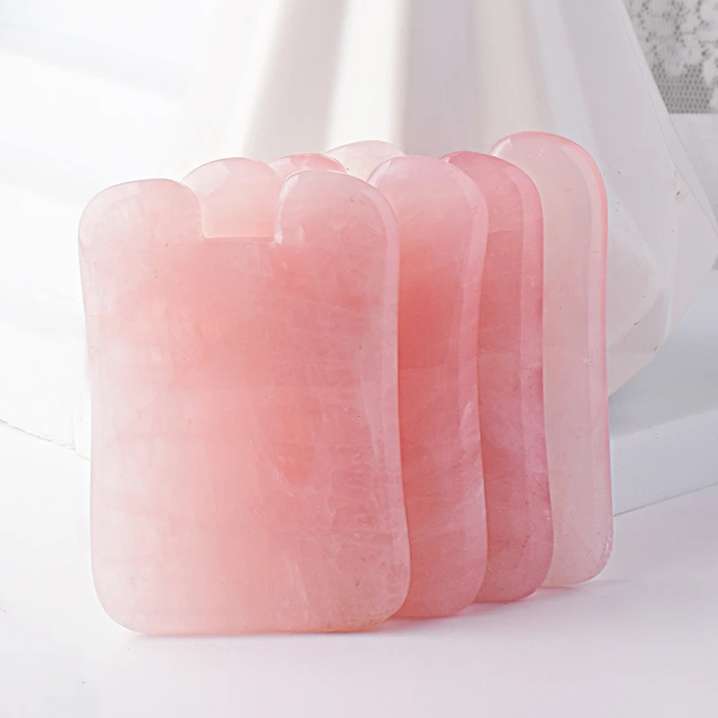 Инструмент Для Массажа Гуаша из натурального розового кварца уход за лицом для