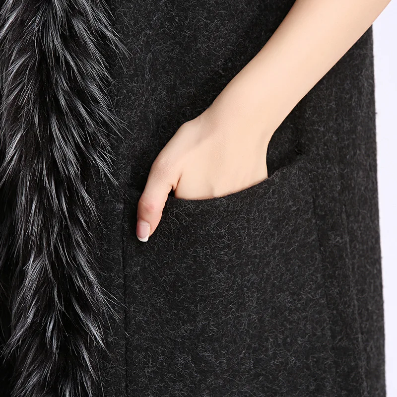 Для женщин осенне-зимняя одежда из шерсти комбинированный Жилет Безрукавка